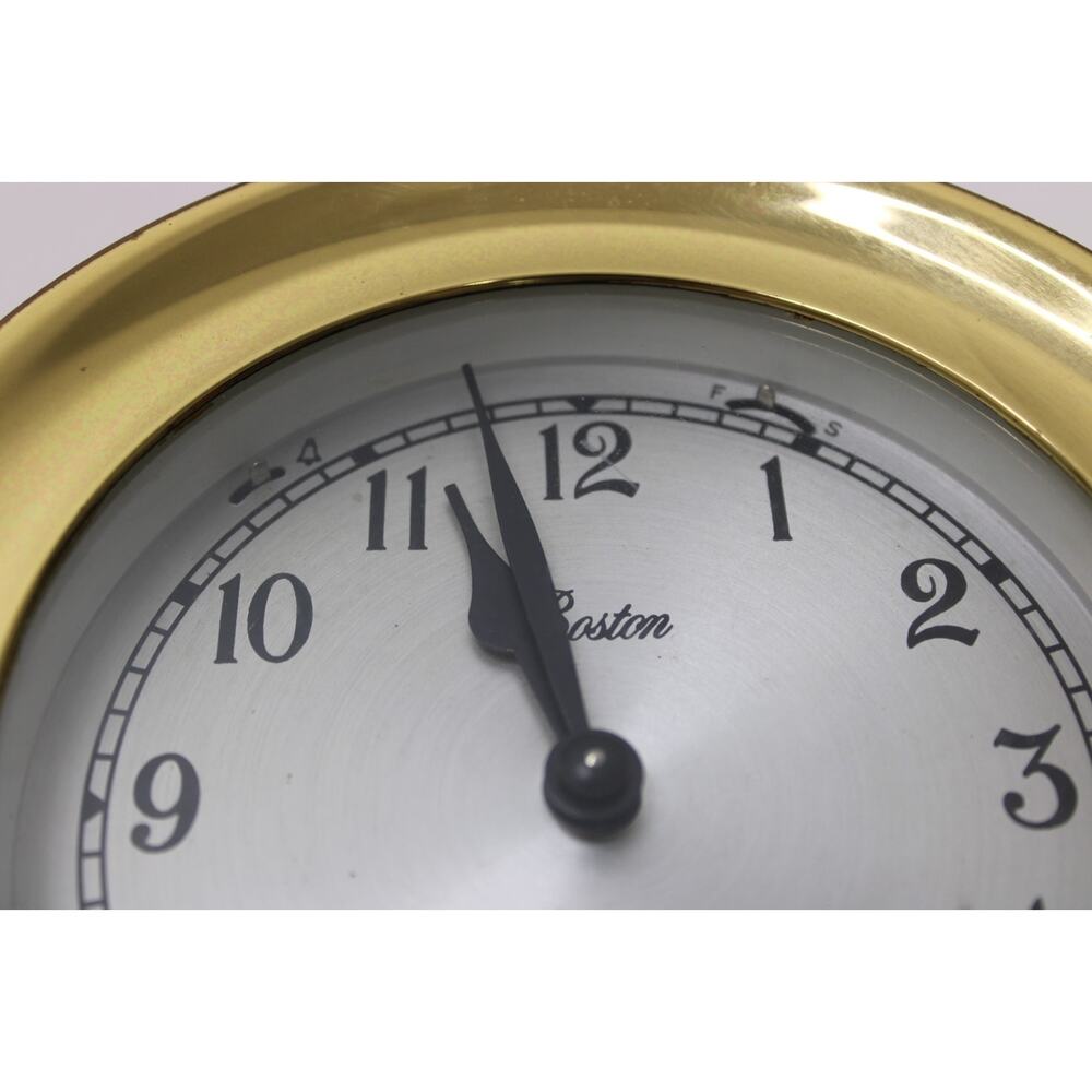 VTG Chelsea Boston Shipstrike Brass Marine Porthole Clock Nautical Wall Key 5.5" - Picture 13 of 16